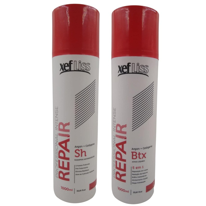 Kit Selagem Térmica xeff liss Btxx Líquido Redução de Volume Repair 1 L ...
