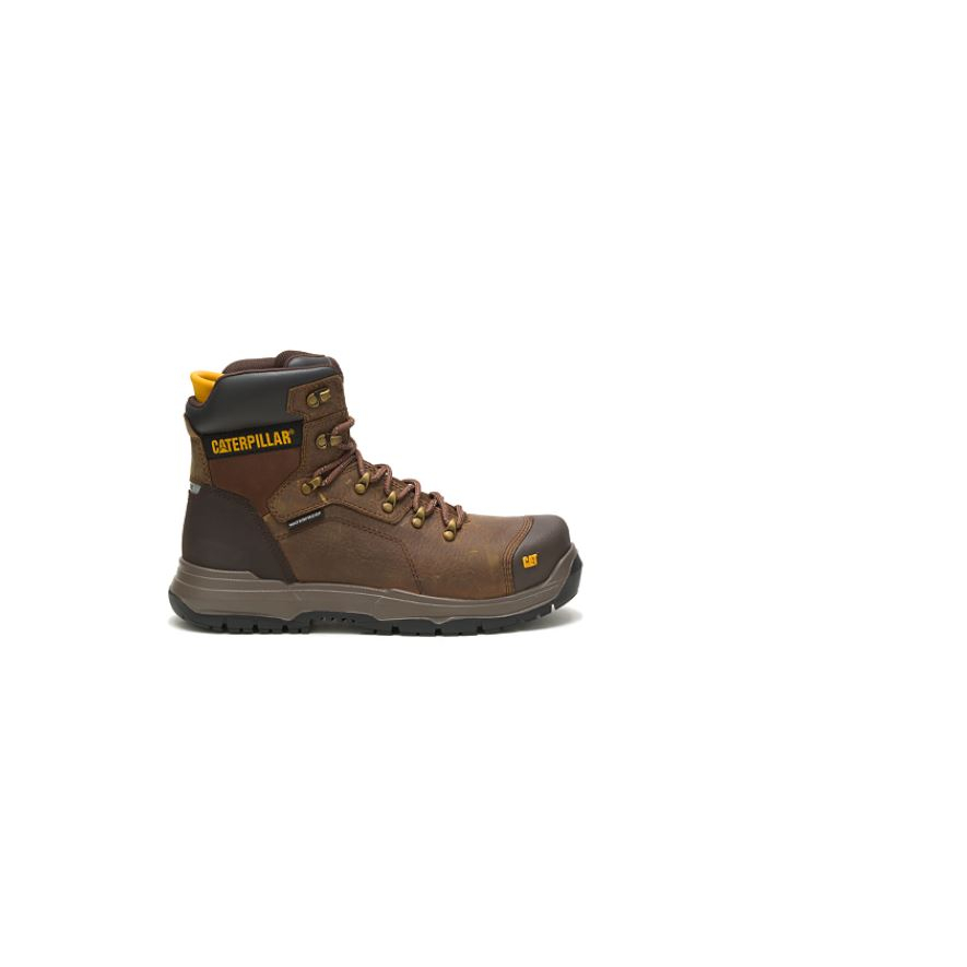 Bota industrial masculina impermeável com bico de aço da Caterpillar