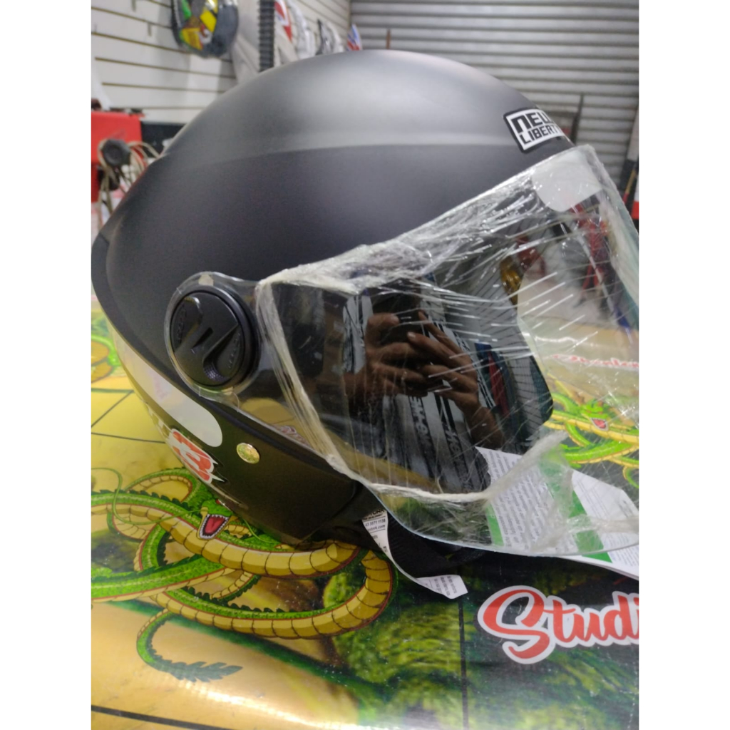 Capacete aberto PROTORK New Libert Three PRETO FOSCO Masculino Feminino