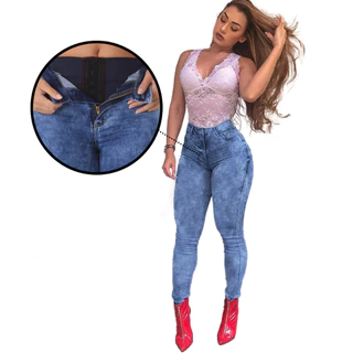 Calça Jeans Feminina Super Lipo Sawary Levanta Bumbum