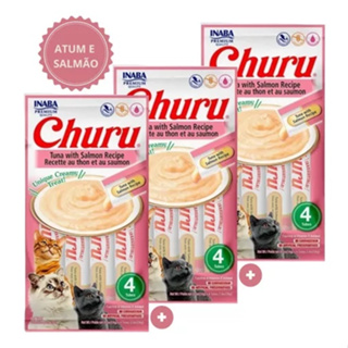 COMBO 3 PACOTES CHURU PETISCO PARA GATOS 4 TUBOS DE 14GR