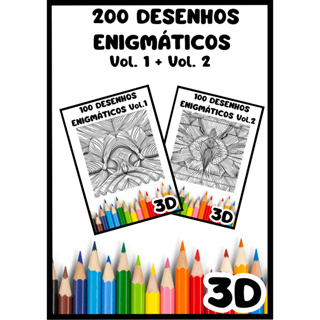 Kit 100 Desenhos Para Colorir Adulto em Folha A4 - 2 por Folha