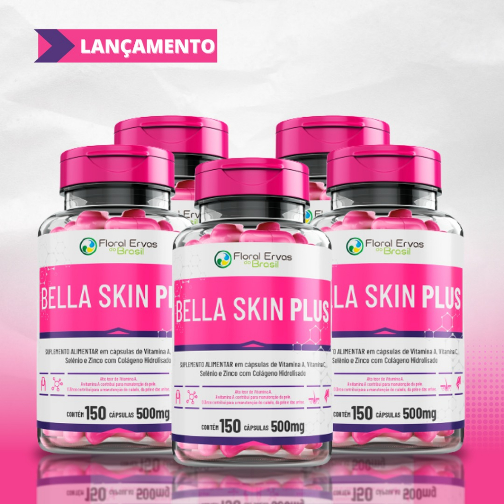 Bella Skin Plus Colágeno Hidrolisado Premium com Betacaroteno Selenio ...