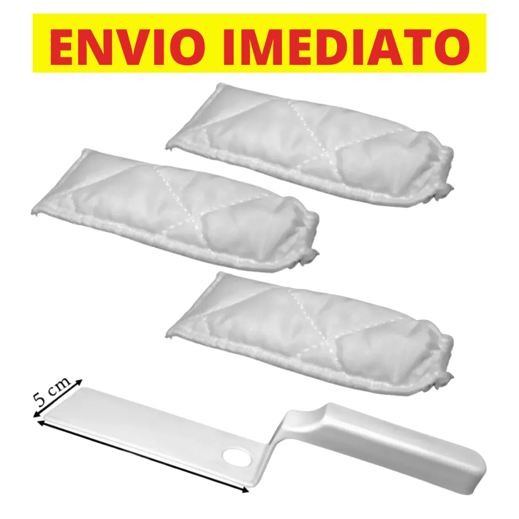 Limpador de Transpasse Espátula + 3 Refil Limpador Box Vidro Janela e Portas de Correr