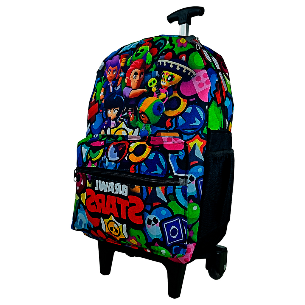 MOCHILA BOLSA ESCOLAR MENINO DE RODINHAS DO STARS BRAWL JOGO/PC ...