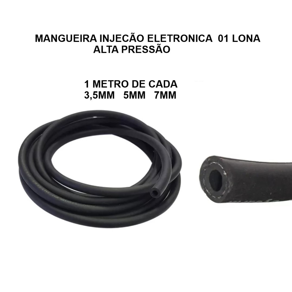 Kit Mangueira Combustivel Injeção Eletronica 3,5 5,0 7,0mm 1 Metro de ...
