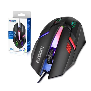 Kit 10 Mouse Gamer Led Rgb 7 Cores Com Fio Usb 1200dpi Ms-62 Exbom