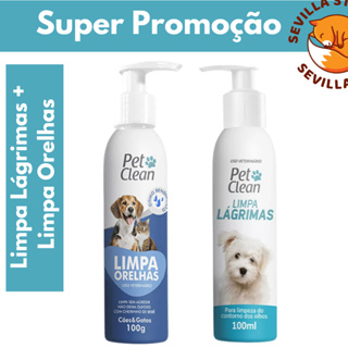 Combo Higiene Limpa Lágrimas + Limpa Ouvidos para Cães e Gatos
