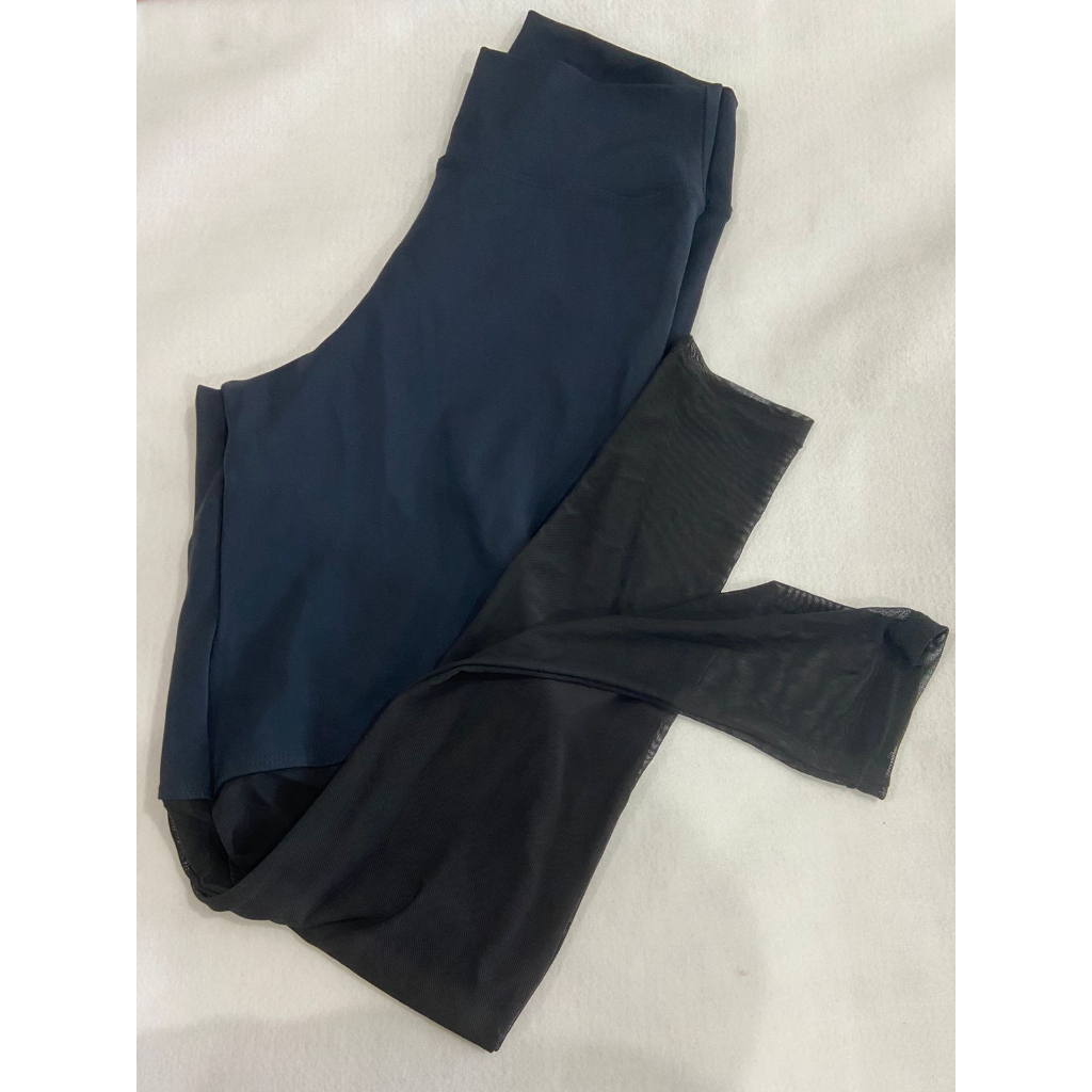 Calça Legging Poliamida Com Tule de Poliamida e Elastano na Perna ...