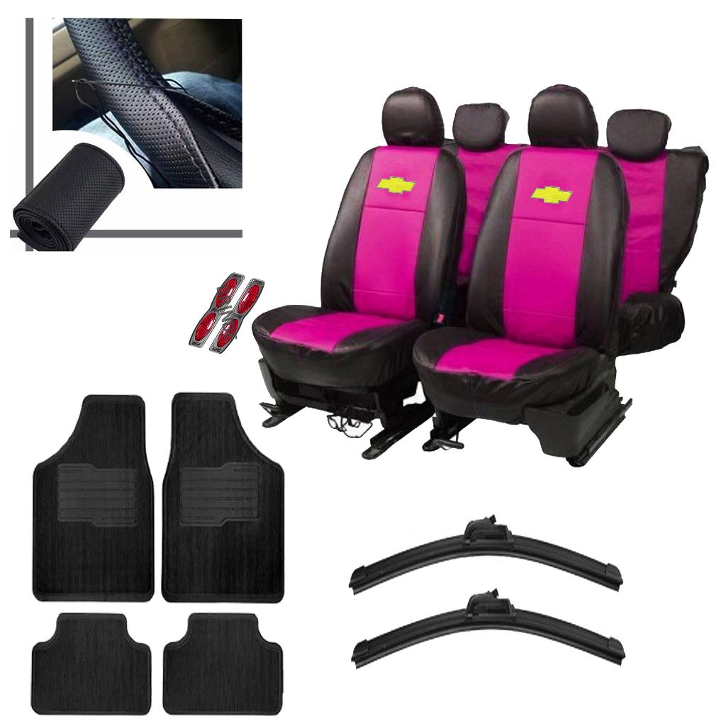 Kit Jogos De Capa Para Banco Automotivo Couro Sint Tico Carros Celta Corsa Classic Prisma Astra