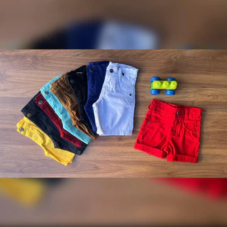 Bermuda Color Menino Confortável Verão Envio Já