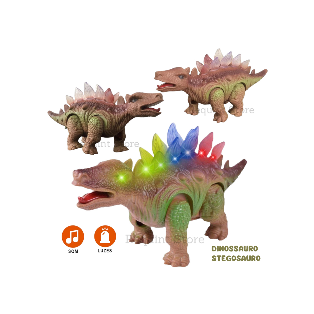 Brinquedo Dinossauro Stegosaurus com Som Realista de Dinossauro emite ...