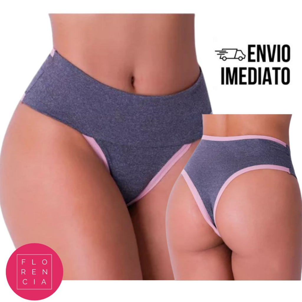 Kit 10 Calcinhas Fitness Cós Alto Compressão Shopee Brasil