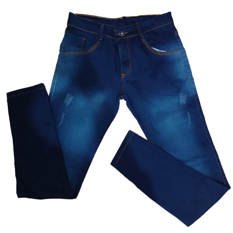 Calça Jeans Masculina Elastano Skinny Slim - Azul
