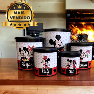 kit porta mantimento 5 peças / jogo mantimento / decorado Minnie Mickey GG