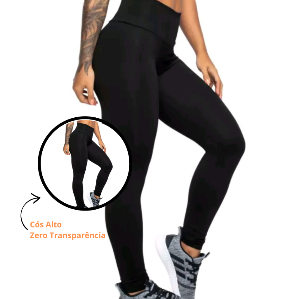 Calça Legging Suplex Cintura Alta Poliester/Fitness