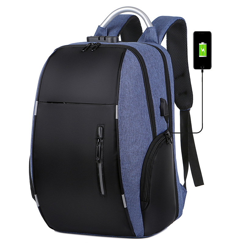 Mochila Notebook Impermeável Anti Furto Alça Reforçada Cadeado Saida Cabo Aux Usb Fone Ouvido