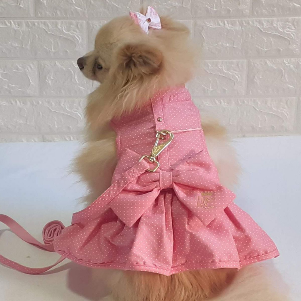 roupa roupinha coleira peitoral vestido para cachorro pet caes femea ...