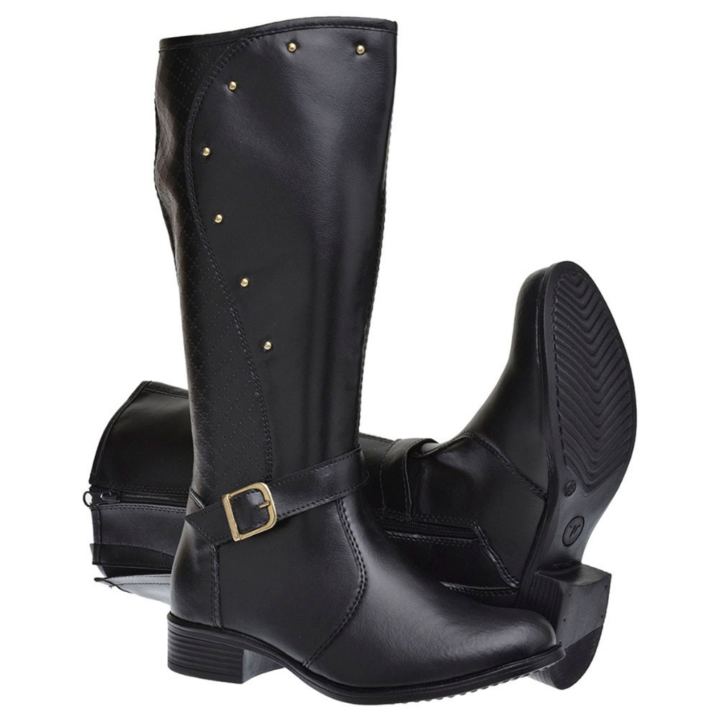 Bota Inferno Cano Alto Confortável Preta e Café | Shopee Brasil
