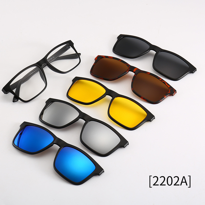 Armação para óculos com 6 lentes clip on lente polarizada 2202A