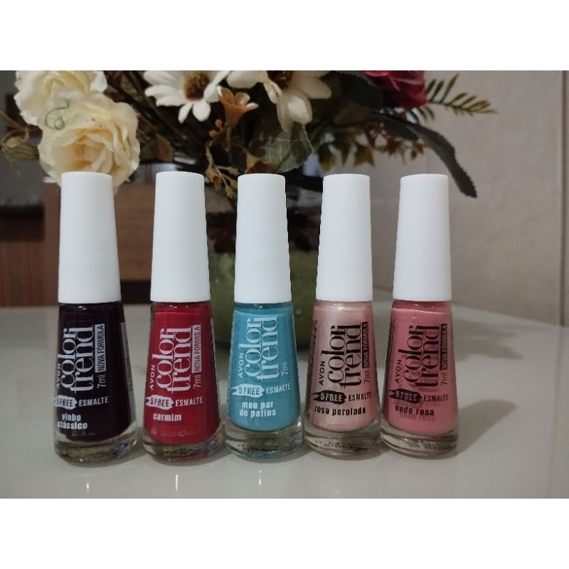 Vernis à Ongles Ou Rouge à Lèvres AVON COLOR TREND Denim - Rouge Brillant - Neuf 8ml