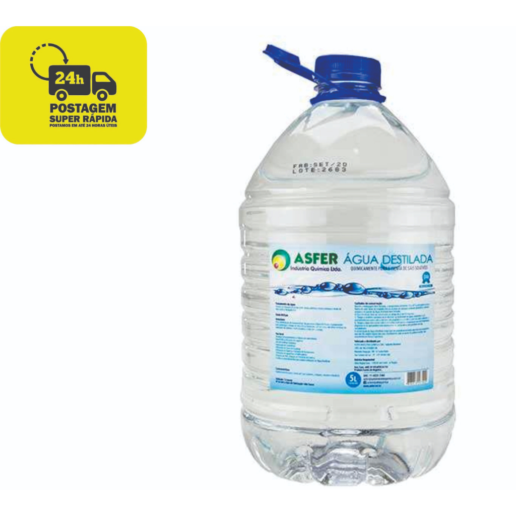 Água Destilada - 5 Litros - Asfer Indústria Química