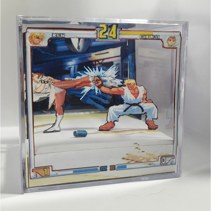 Cubo diorama Chun-li vs Ken momento 37