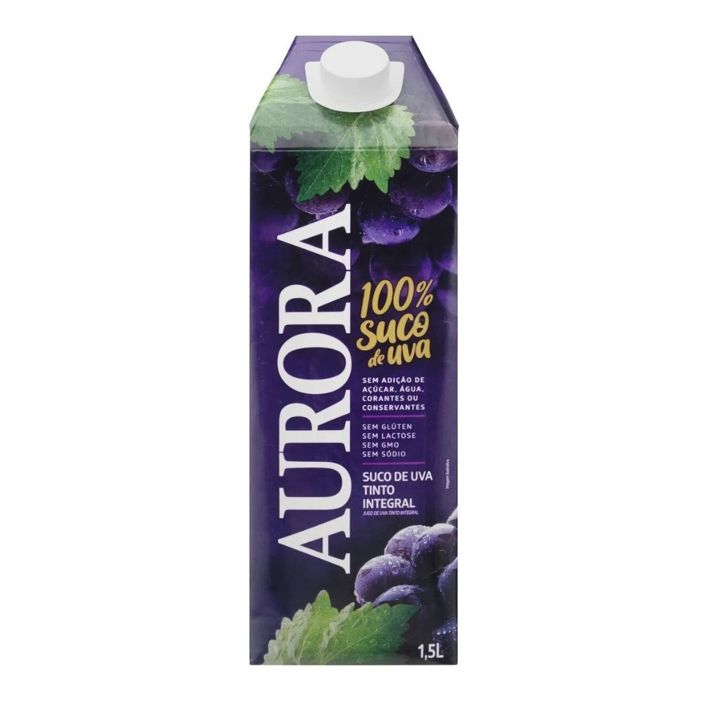 Suco de Uva Aurora Tinto Integral 1,5L Tetra Pak 100% Suco