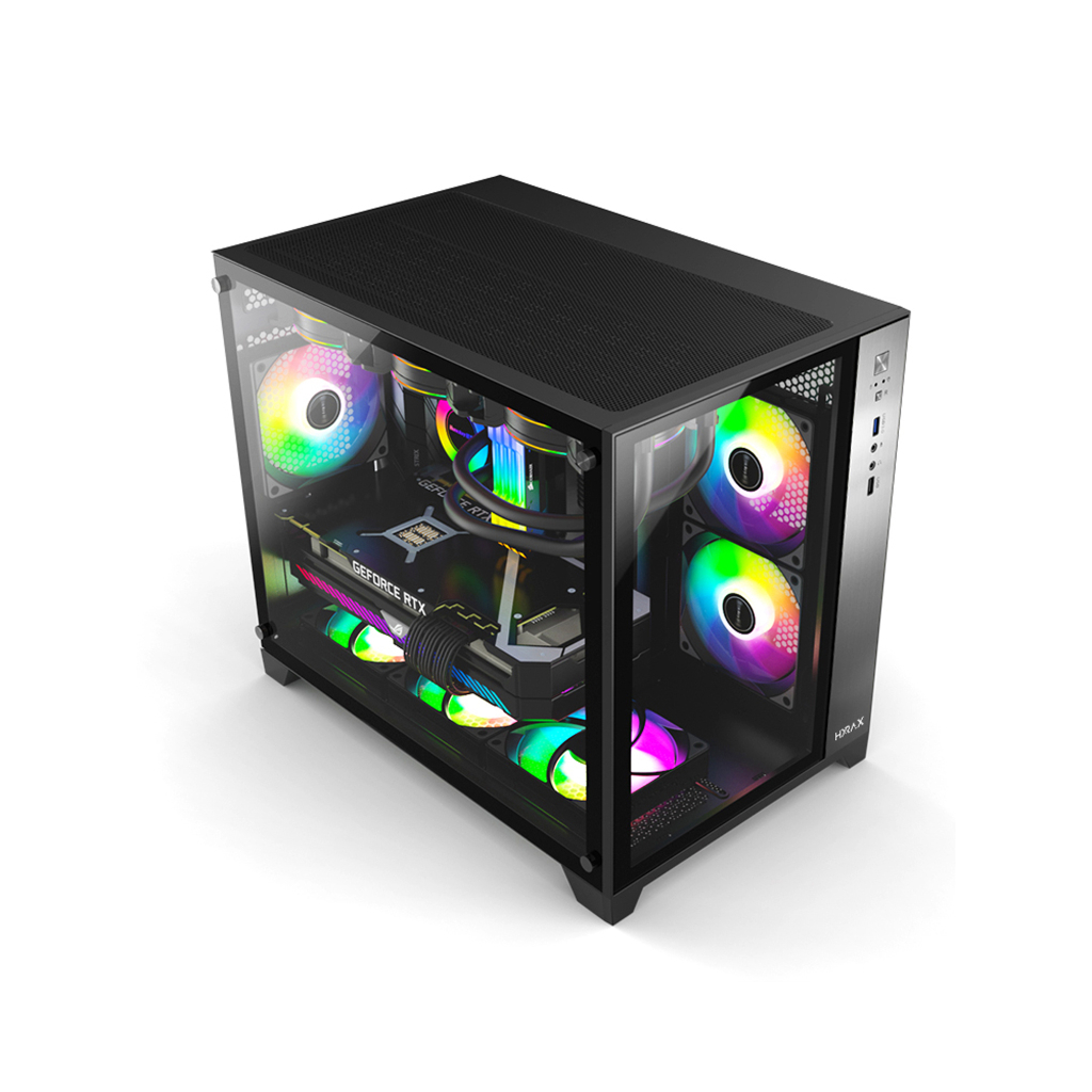 Gabinete Aquário Gamer Hyrax, Mini Tower, Micro ATX , Lateral e