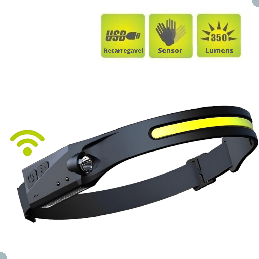 Lanterna de cabeça LED potente com sensor 4 modos | Shopee Brasil
