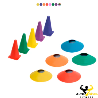 Kit Treino Funcional Agilidade 05 Cones + 05 Chapéus Chinês Treinamento Futebol Futsal