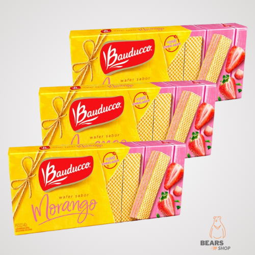 Biscoito Bauducco Wafer Sabor Morango 140G