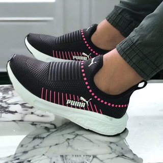 Tênis puma sem cadarço unisex esportivo e casual preto confortável top da farbrica promoção relapago confortavel esportivo tambem para bebe