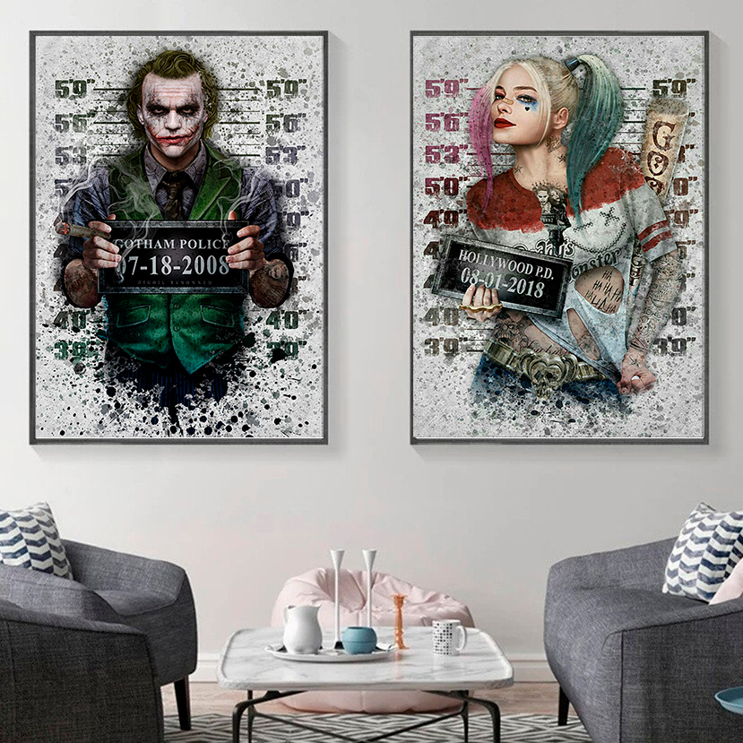 Quadro Decorativo Arlequina , Coringa Varias Peças Para Sala E Quarto . 2  Peças