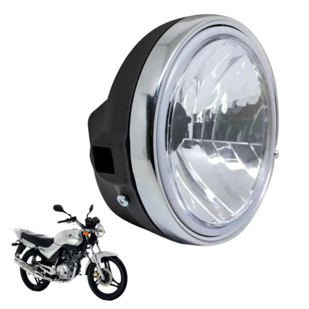 Farol Completo Ybr Factor Fazer 125 150 Aro Cromado de Ferro Ano 2006 ...