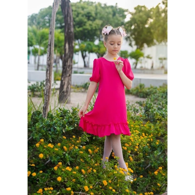 Vestido best sale infantil crepe