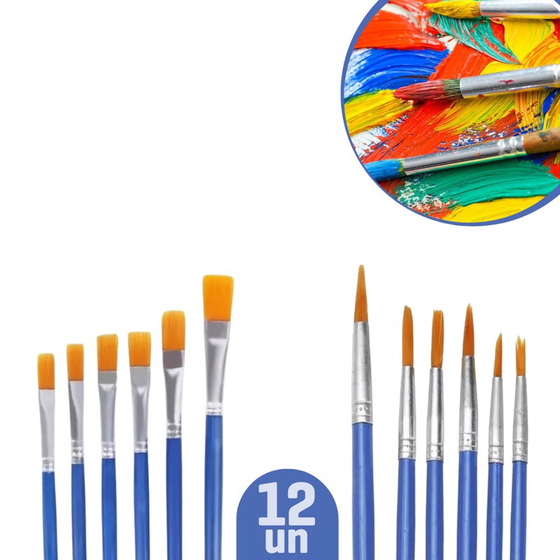 Kit Pinc Is Pintura Artesanato Ponta Fina Redonda E Chato Shopee Brasil