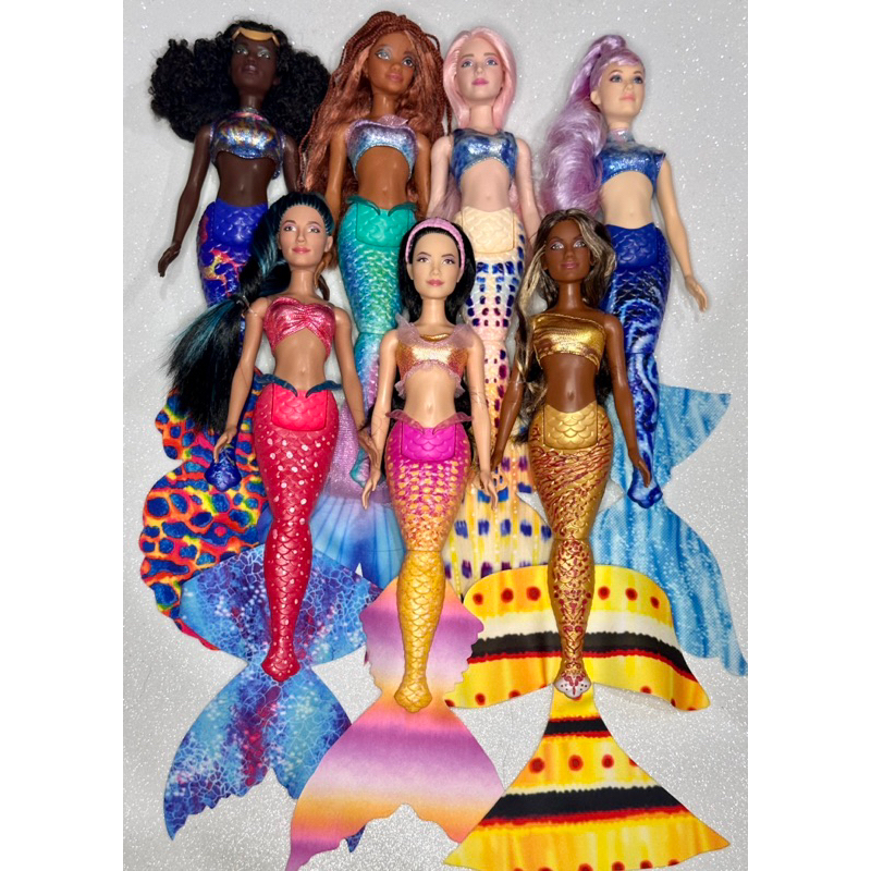 Ariel E Irmãs - Pack Com 7 - A Pequena Sereia - Mattel (Boneca)