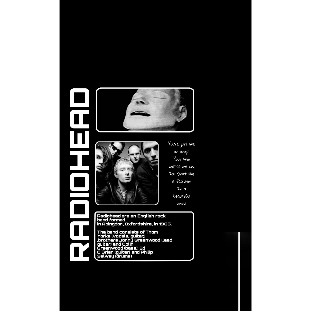 Poster Banda Radiohead 42x30cm Tamanho Grande Capa de Álbum Thom