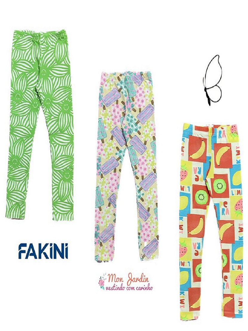 CALÇA LEGGING INFANTIL ESTAMPADA FRUTA