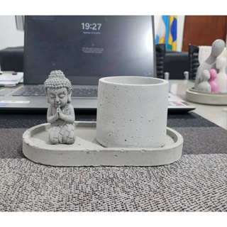 Adorno Mini Buda com Base e Vaso Redondo Doble Decoração Super MALEOGA