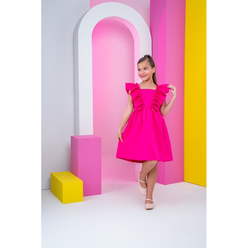 Vestido Infantil Rosa Barbie