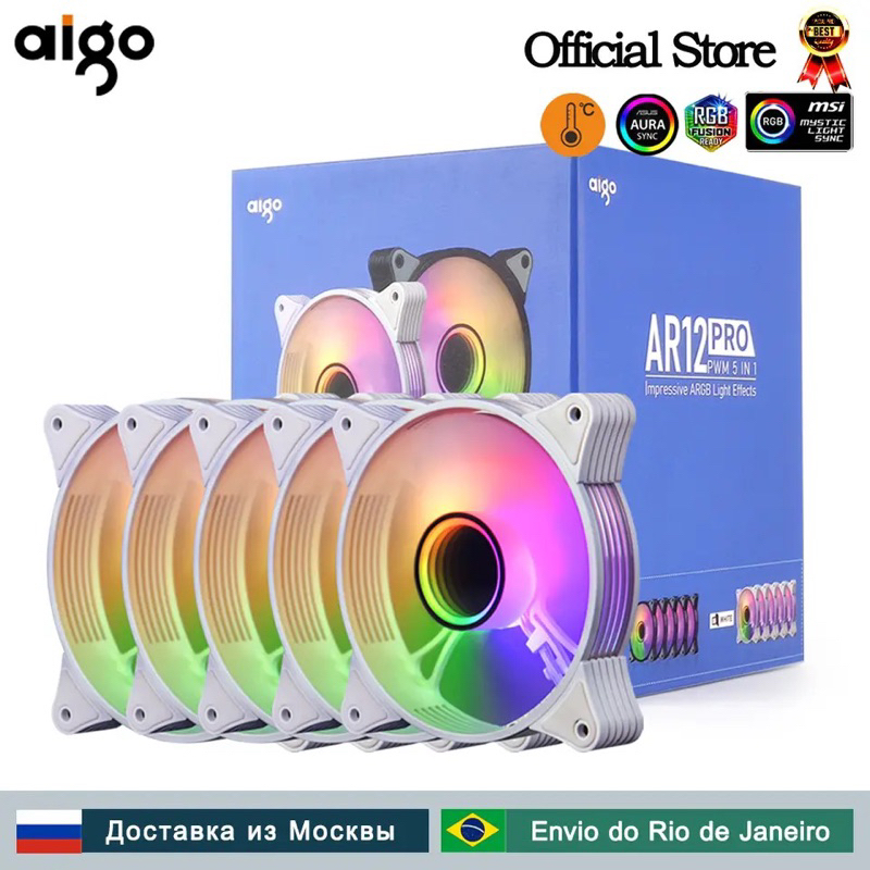 Cooler Aigo Ar12 Pro Branco ARGB 120mm
