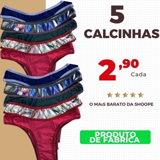 5 Calcinhas diversos tecidos,Confortável,kit Com Calcinha