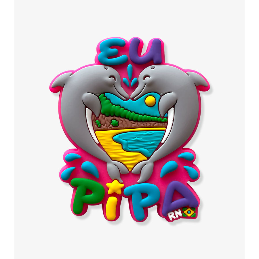 Ímã Pipa RN Golfinhos em Love – Ímã de Geladeira emborrachado