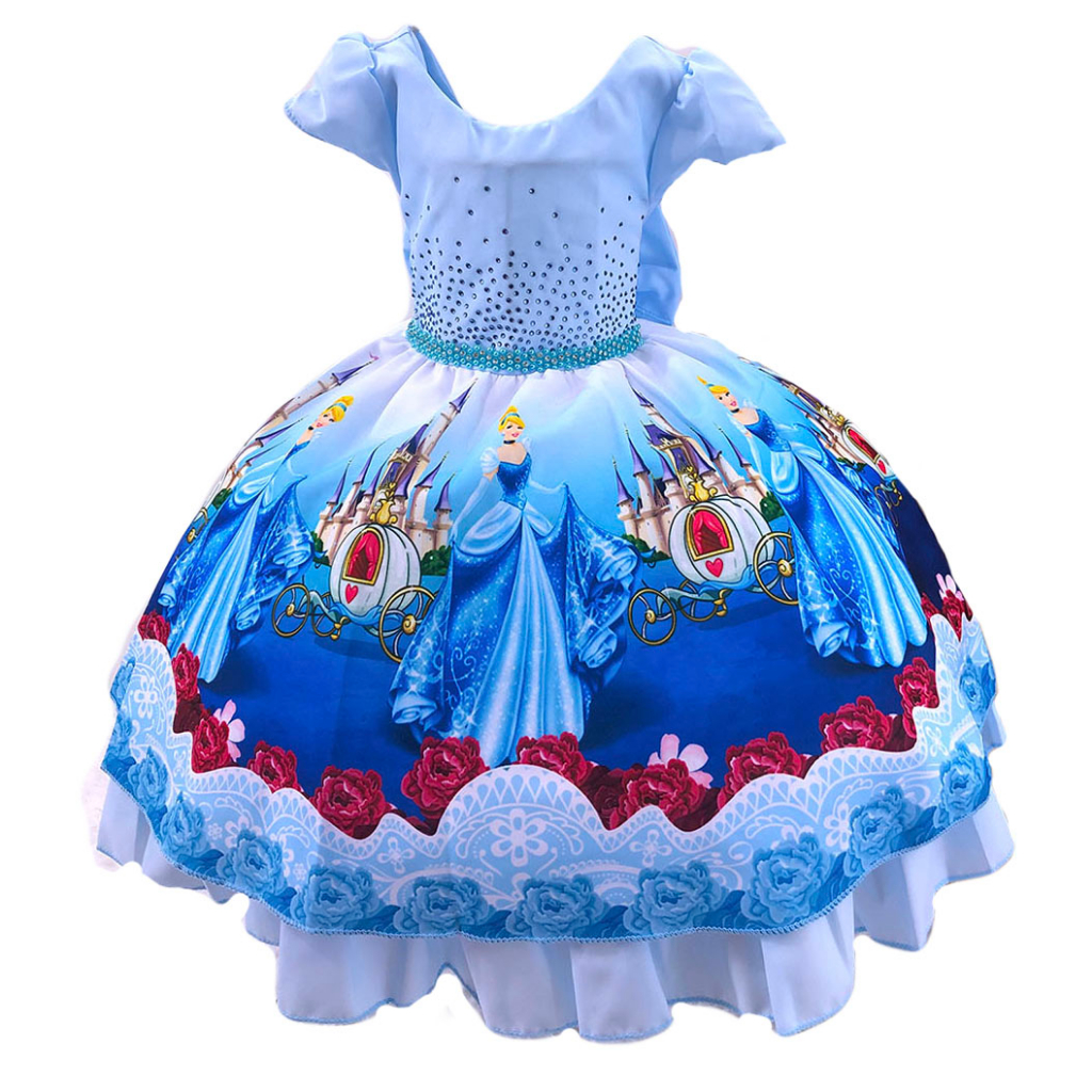 Vestido Festa Cinderela Luxo, Roupa Infantil para Menina Usado 72258518