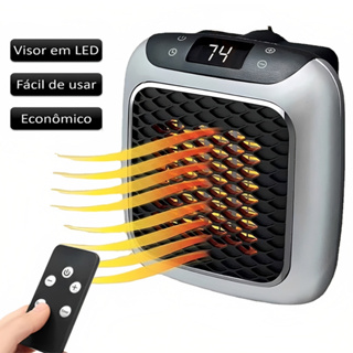 Aquecedor Portátil Mini Com Controle Remoto Tomada Plug De Parede 800w Máquina De Aquecer Turbo