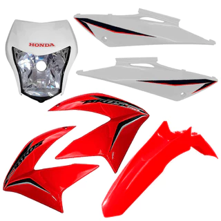 Kit Carenagem Nxr 150 Bros 2014 Vermelho Com Adesivo