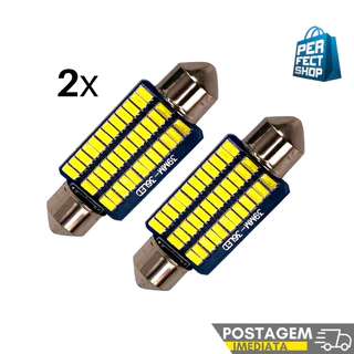 2x Lampada Led Torpedo Branco 31mm, 36mm, 39mm, 41mm, 30 Leds Teto Ou Placa 12v