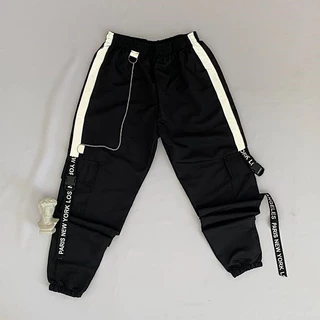 Calça Jogger Brillhante com bolsos preta Feminina estilo Skatista Gringa